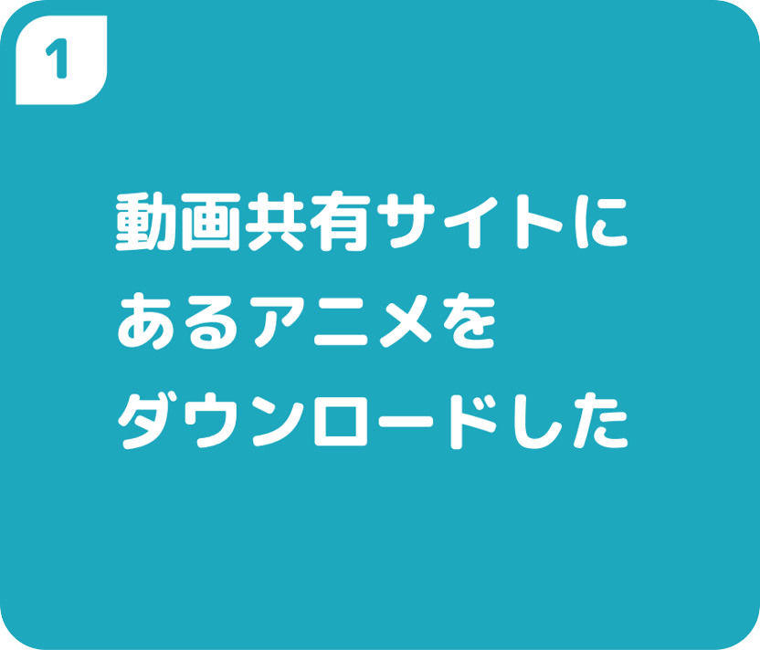 1動画共有サイトにあるアニメをダウンロードした