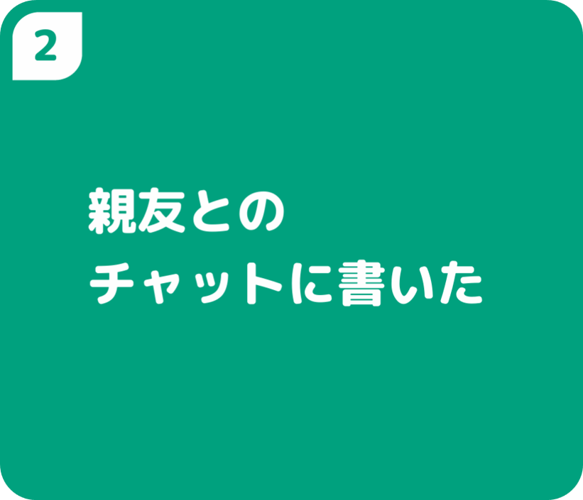 親友とのチャットに書いた