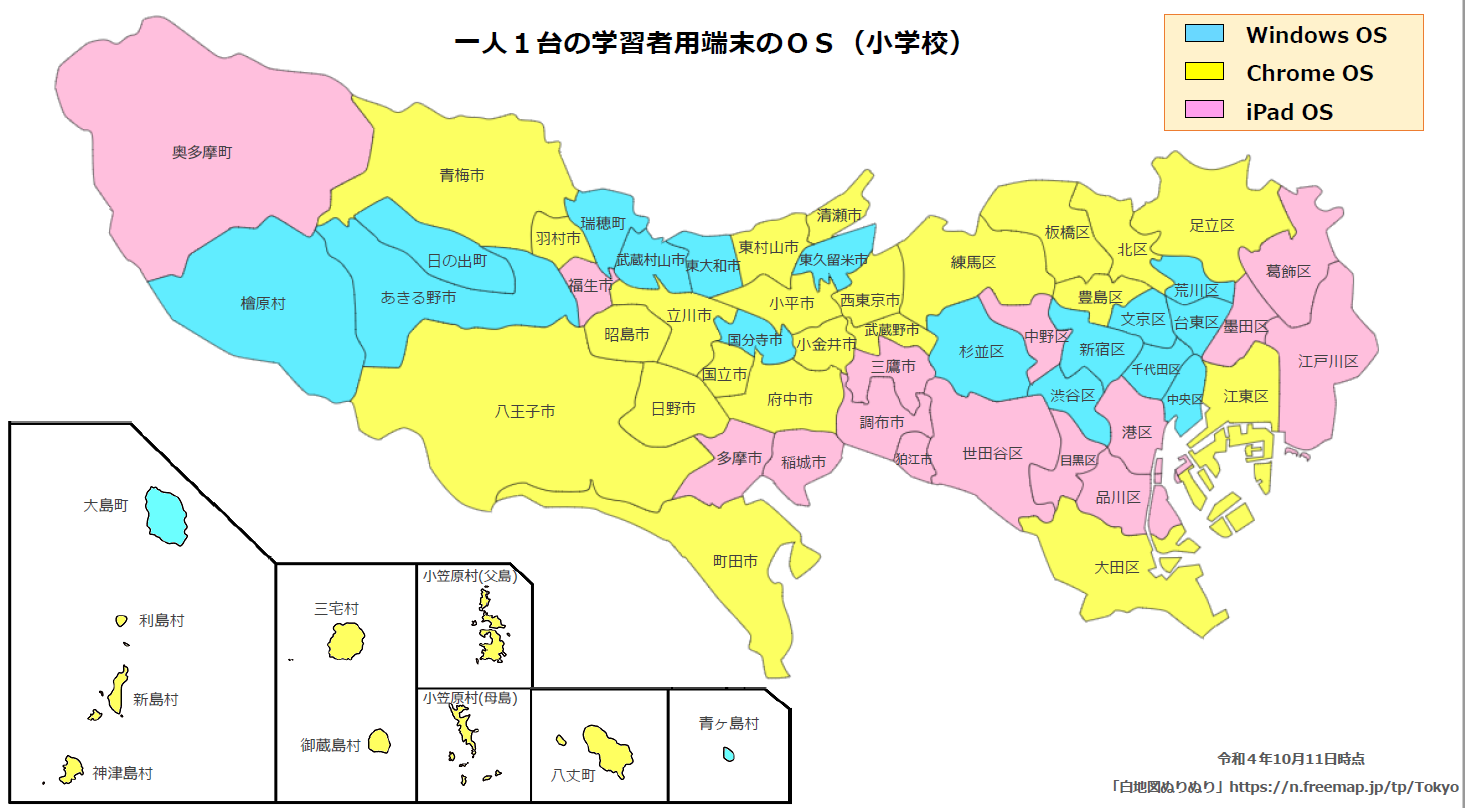 一人１台の学習者用端末のＯＳ・統合型学習支援サービス（小学校）